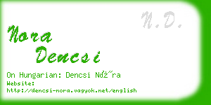 nora dencsi business card